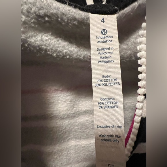 Striped Lululemon Scuba Hoodie Sweatshirt size 4 Small - Picture 4 of 5